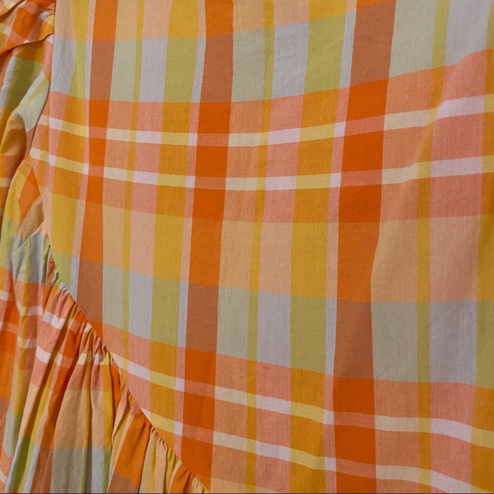 Urban Outfitters Orange Plaid Babydoll Dress - Picture 9 of 12